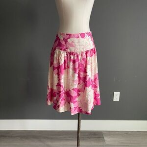 Trina Turk 100% Silk Floral Skirt – Size 2 – Pink & Cream